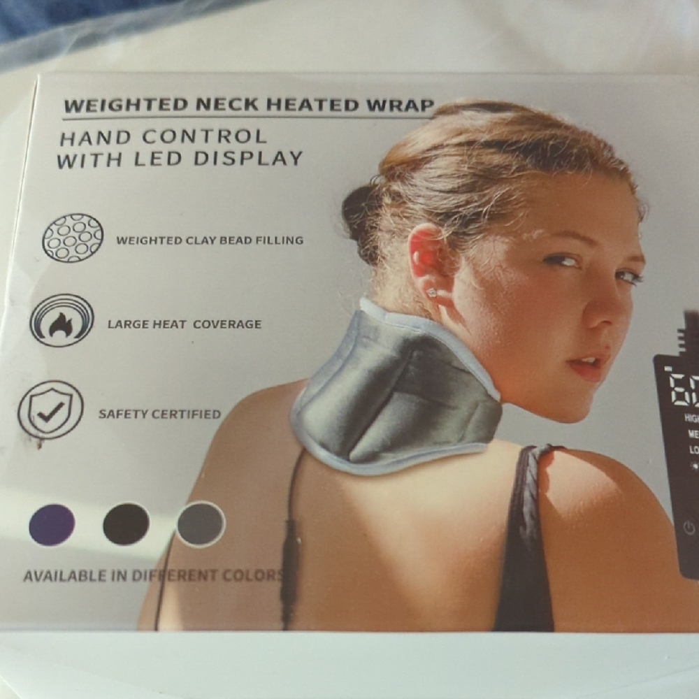 Weighted Neck Heated Wrap with LED Display - Black